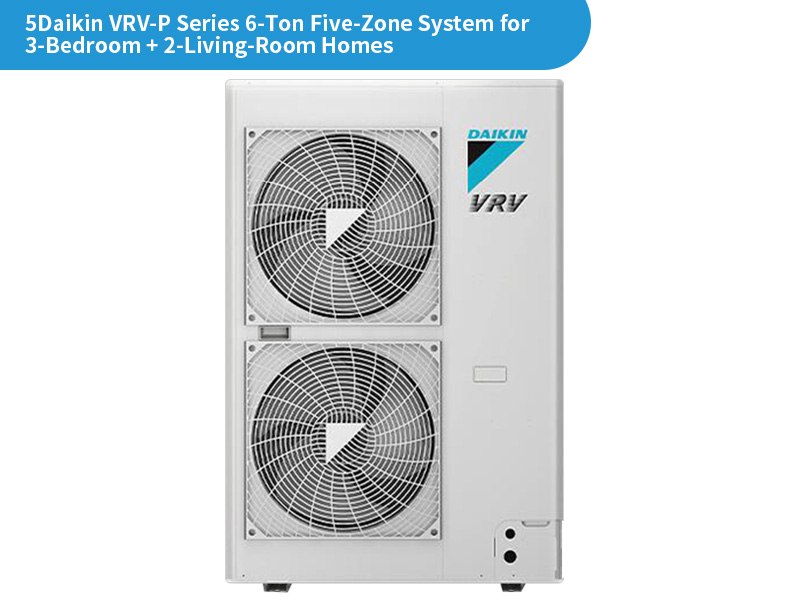 Daikin VRV‑P Series 6‑Ton Five‑Zone System for 3‑Bedroom + 2‑Living‑Room Homes 2
