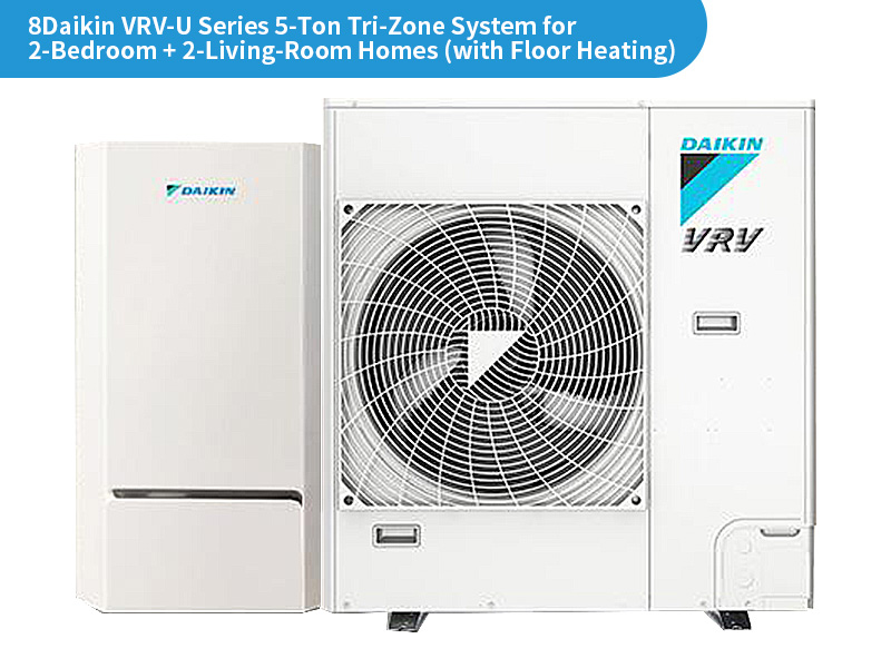 Daikin VRV‑U Series 5‑Ton Tri‑Zone System for 2‑Bedroom + 2‑Living‑Room Homes (with Floor Heating) 2