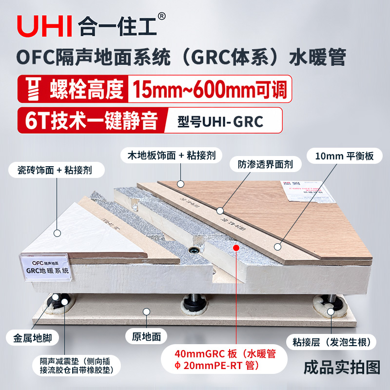 装配式水地暖 干式地暖 高隔音架空地面模块 GRC/XPS可选 「UHI」地面系列 6