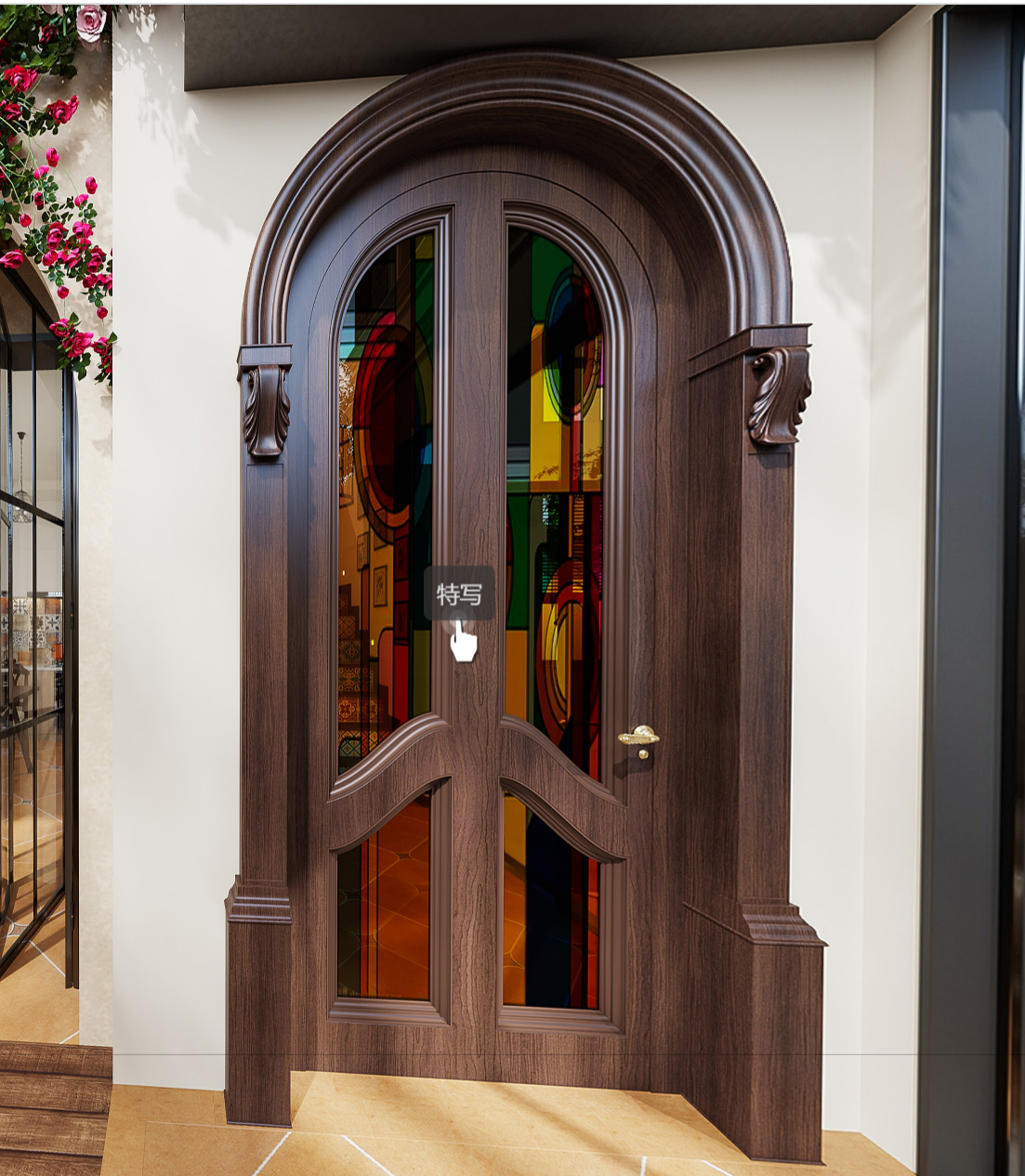 Platinum Family - Custom Curved Lacquered Door / Curved Casing