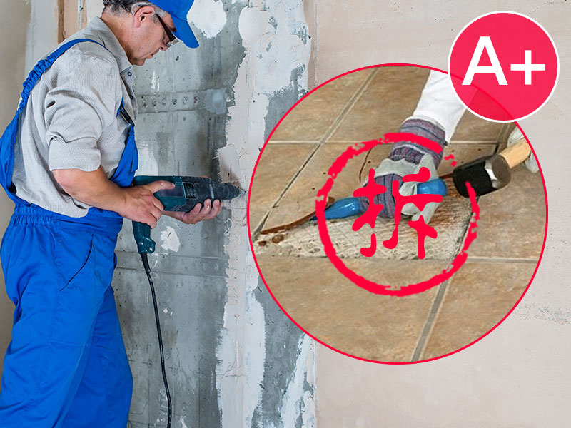 Prep - Demolition Works - Panda A-Level Tile & Adhesive-Layer Removal