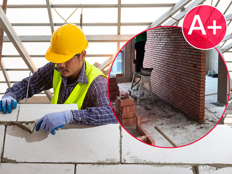 Prep - Masonry Works - Panda A-Level New 240 Wall (Lightweight Brick) 2