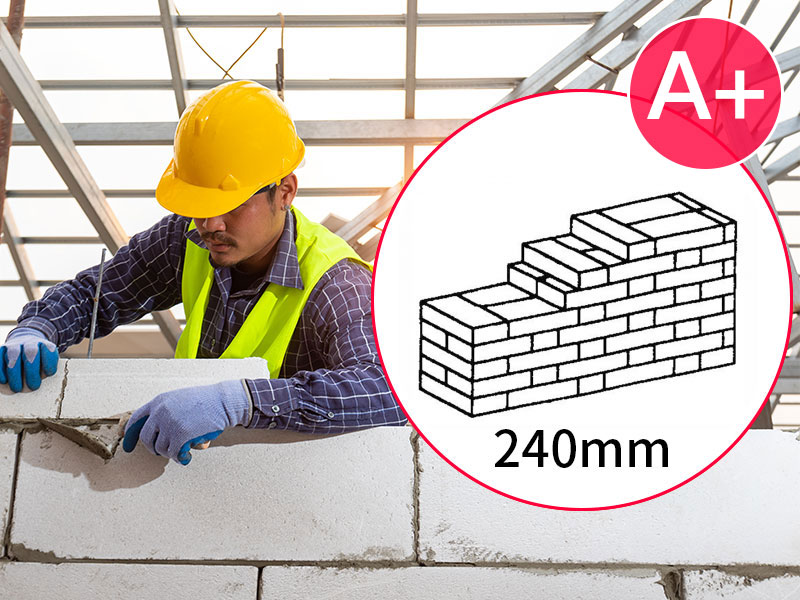 Prep - Masonry Works - Panda A-Level New 240 Wall (Red Brick)