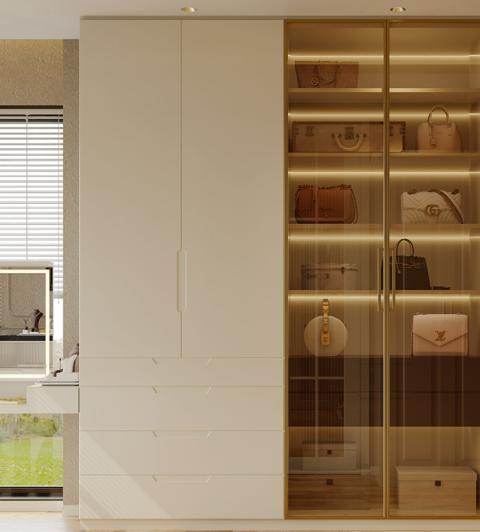 Molan Whole-Home Custom - Custom Thermofoil Wardrobe Door with Milled Handle