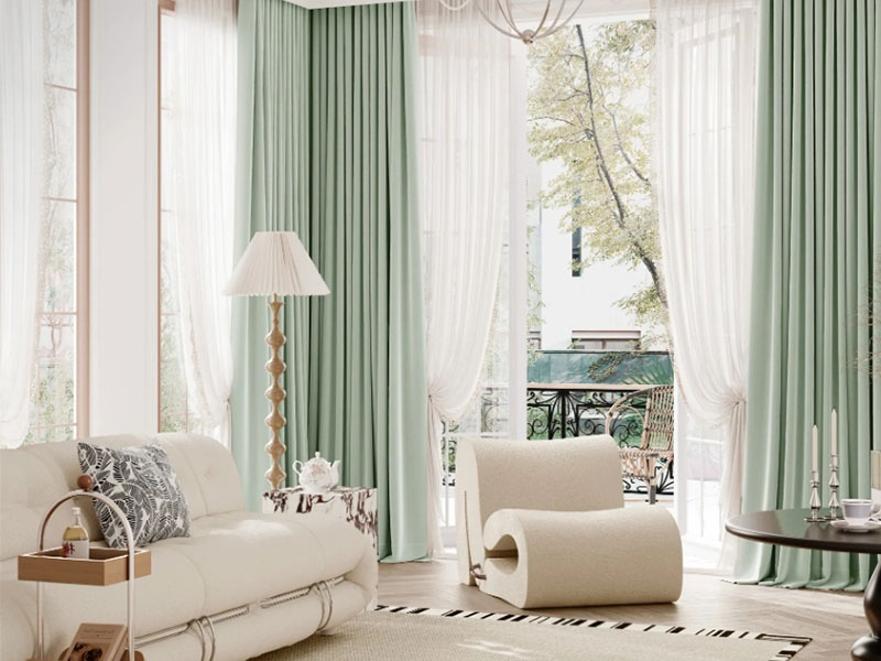 Green Orange Soft Furnishings - Curtain Vintage Chenille - Modern High-Quality Chenille Black-Gold Back 9