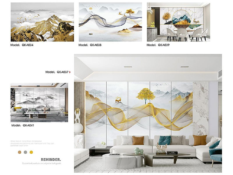 Green Orange Soft Furnishings - Wall Fabric Feature Wall Mural Series 2