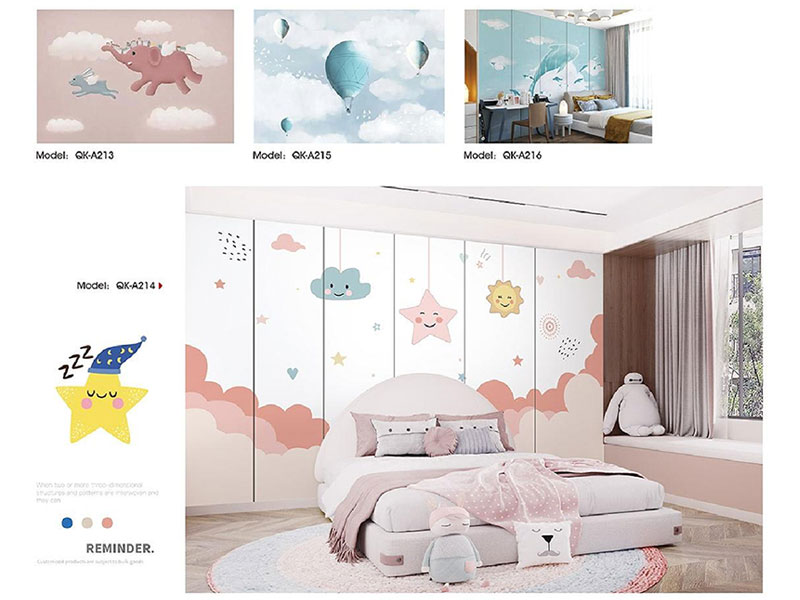 Green Orange Soft Furnishings - Wall Fabric Feature Wall Mural Series 3