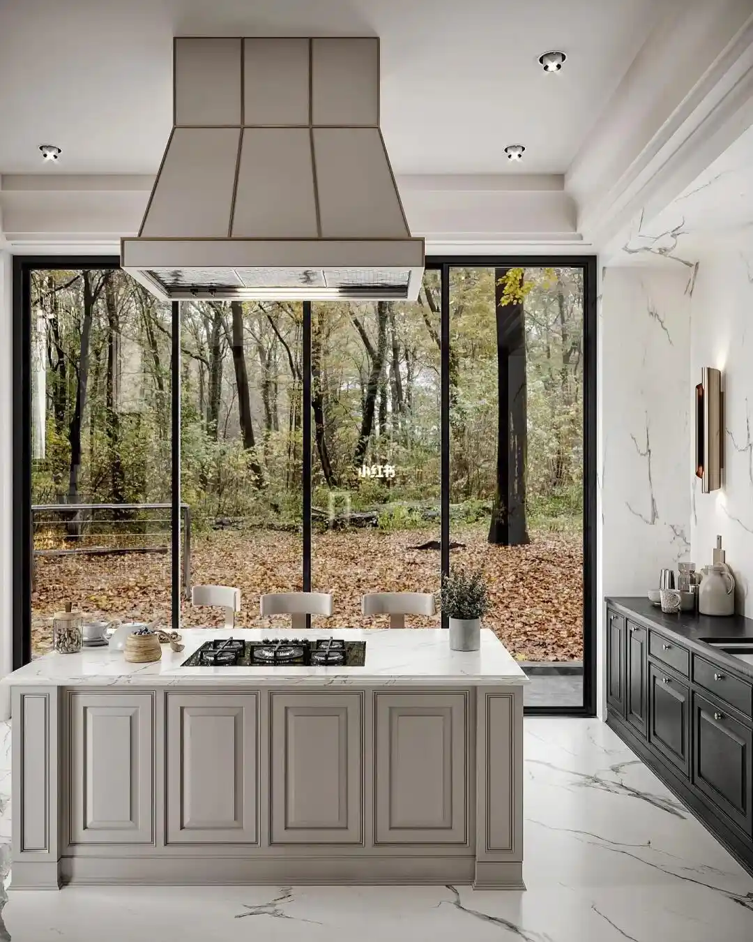 Molan Whole-Home Custom - Custom Cabinets - European Island Open Shelf