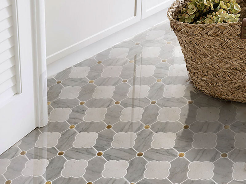 KITO Tile - Lainte Series Mosaic - Natural Marble / Brushed-Metal Mosaic 3