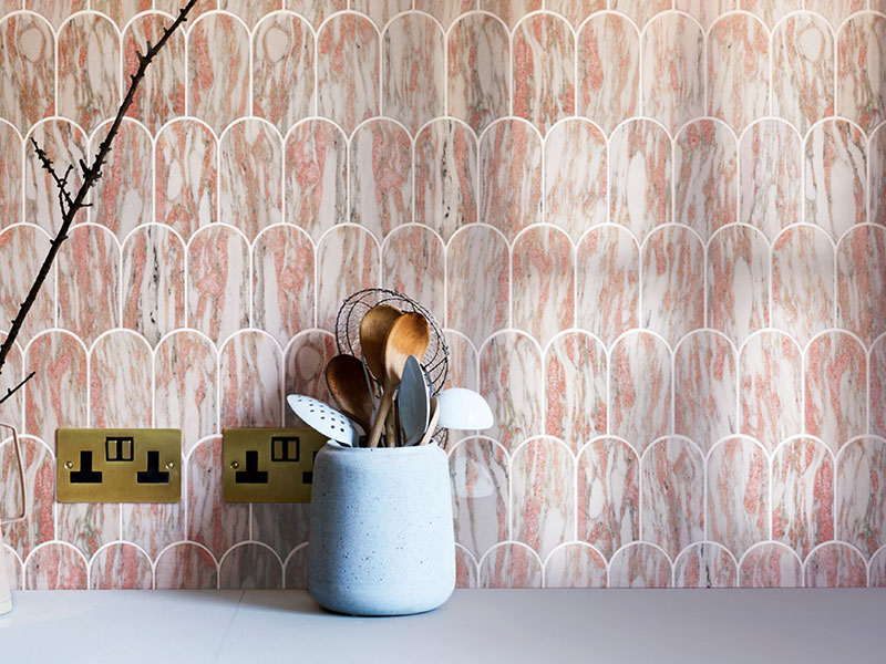 KITO Tile - Lainte Series Natural Marble Curved Mosaic