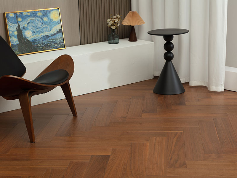 MEZOO Flooring - 25 Series Russian All-Birch - Black Walnut Herringbone (Dark) MZ2538 3