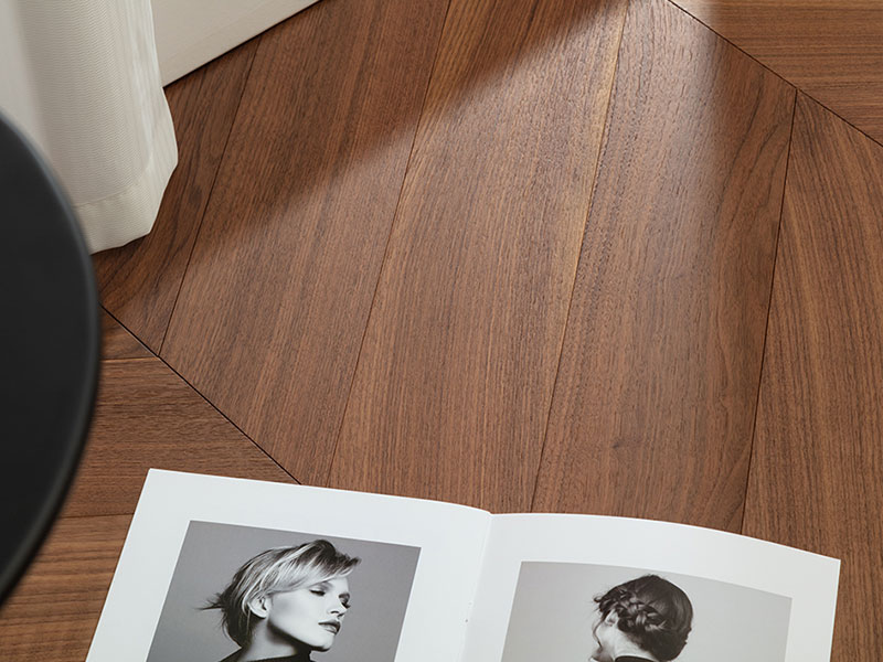MEZOO Flooring - 25 Series Russian All-Birch - Black Walnut Chevron (Light) MZ2567 3