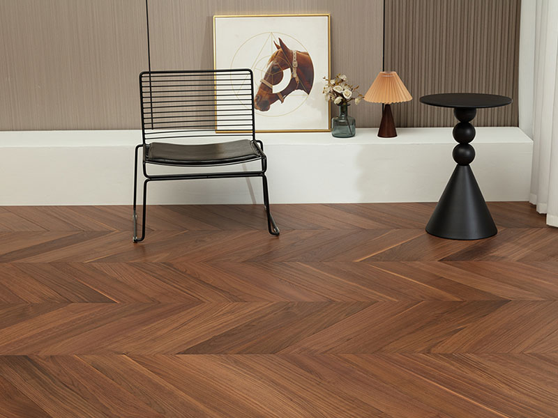MEZOO Flooring - 25 Series Russian All-Birch - Black Walnut Chevron (Light) MZ2567