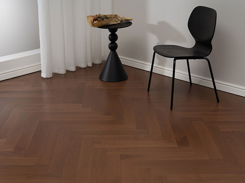 MEZOO Flooring - 26 Series Russian All-Birch - Black Walnut (Coffee) Herringbone / Chevron MZ2655/2656