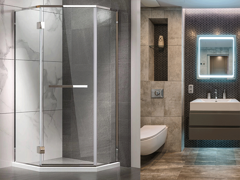Custom Shower Enclosure - Sujia 8mm Tempered Glass 6cm 304 Stainless Steel Frame