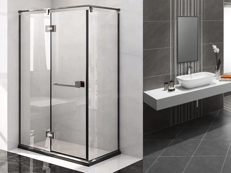 Custom Shower Enclosure - Sujia 8mm Tempered Glass 6cm Black 304 Stainless Steel Frame