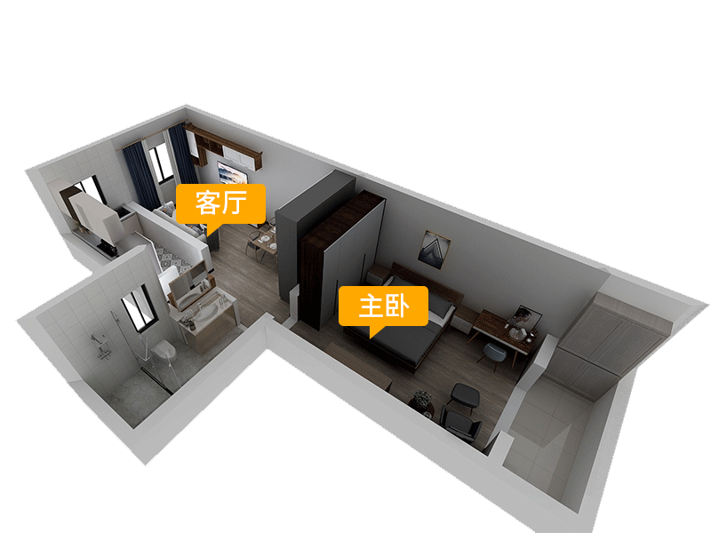 Molan Custom Cabinets [Whole-Home Package] - 1BR1LR - Master Wardrobe + Second Wardrobe + TV Cabinet + Balcony Cabinet