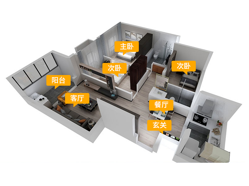 Molan Custom Cabinets [Whole-Home Package] - 3BR1LR Package A - Master Wardrobe + Second Wardrobe + Bookcase + TV Cabinet + Shoe Cabinet + Balcony Cabinet