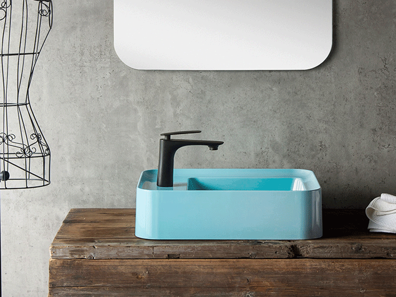 Ins-Style Countertop Basin [Meibainian] Minimalist Light-Luxury Square Art Single Basin - Multi-Color