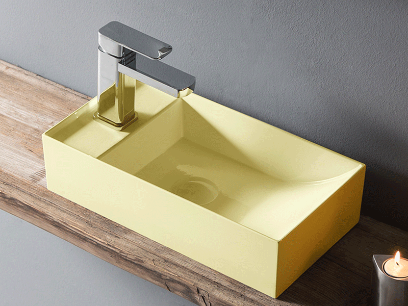 Ins-Style Countertop Basin [Meibainian] Nordic Small-Space Countertop Basin - Compact Square Basin - Multi-Color