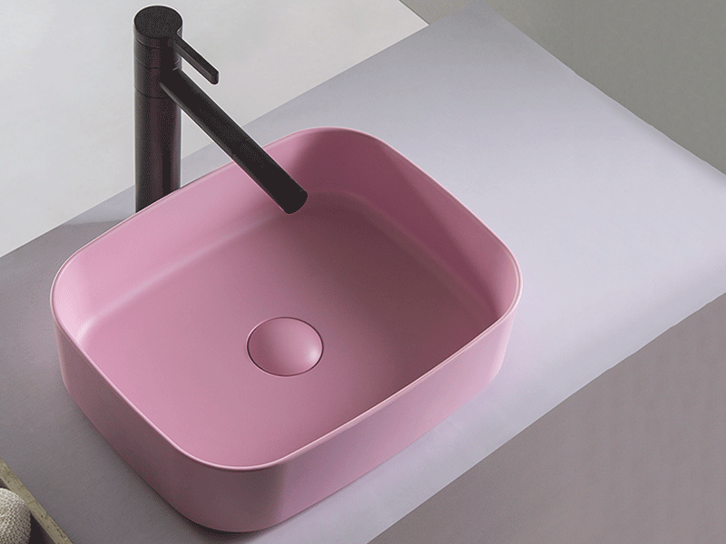 Ins-Style Countertop Basin [Meibainian] Home Square Bathroom Basin - Multi-Color Single Basin 3