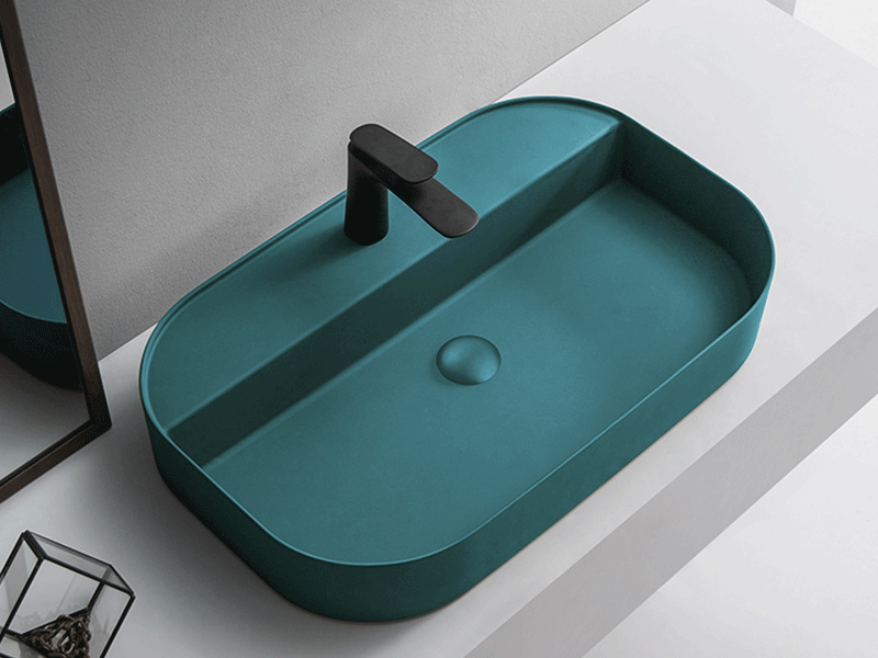 Ins-Style Countertop Basin [Meibainian] Nordic Rectangular Art Countertop Basin - Multi-Color Single Basin