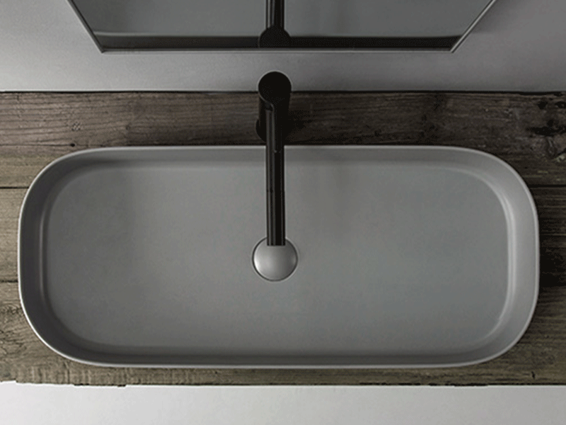 Ins-Style Countertop Basin [Meibainian] Nordic Compact Rectangular Art Basin - Black Single Basin - Multi-Color