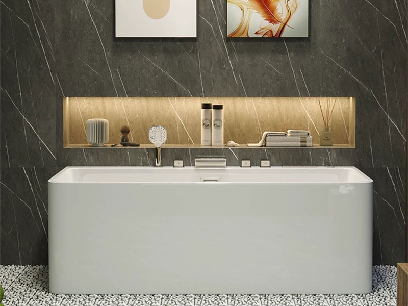 Kohler Acrylic Thermostatic Whirlpool Massage Bathtub K1709T - Small-Space Freestanding Rectangular Tub 3