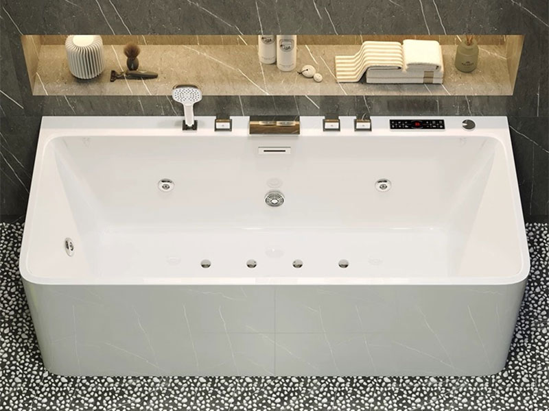 Kohler Acrylic Thermostatic Whirlpool Massage Bathtub K1709T - Small-Space Freestanding Rectangular Tub 2